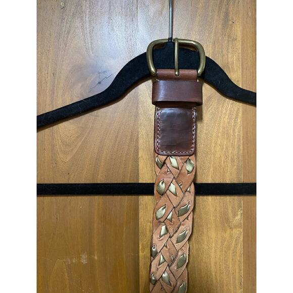 Vintage Braided Leather Belt w/intertwining ribbon Measurements L42.25” X W1.5” - Picture 1 of 7